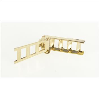 Gold Filled 3D Ladder Articulated Folding Construction Tool Charm/Pendant