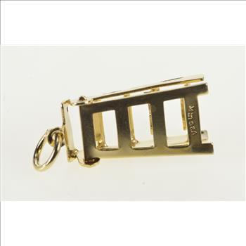 Gold Filled 3D Ladder Articulated Folding Construction Tool Charm/Pendant