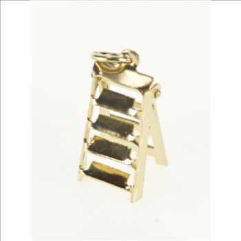 Gold Filled 3D Ladder Articulated Folding Construction Tool Charm/Pendant