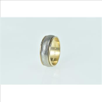 Gold Filled 7.3mm Two Tone Vintage Wedding Band Ring, Size 8.25