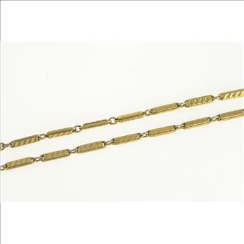 Gold Filled Art Deco Bar Link Pocket Watch Chain Necklace 12.5