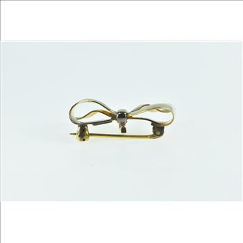 Gold Filled Bow Ribbon 3D Watch Hanger Vintage Pin/Brooch