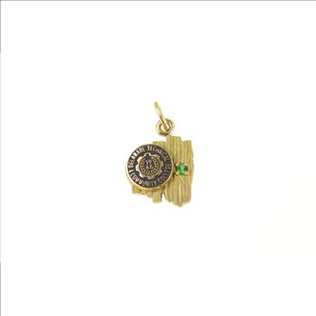 Gold Filled Delaware Technical Community College Emerald Charm/Pendant
