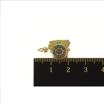 Gold Filled Delaware Technical Community College Emerald Charm/Pendant