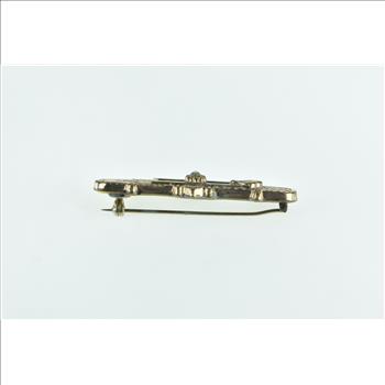 Gold Filled Elaborate Victorian Seed Pearl Enamel Bar Pin/Brooch