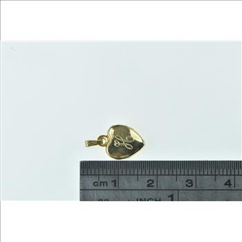 Gold Filled H Cursive Letter Heart Monogram Locket Charm/Pendant