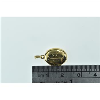 Gold Filled L Cursive Monogram Letter Photo Locket Pendant