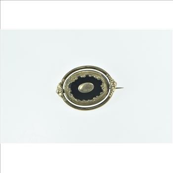 Gold Filled Ornate Hair Clothing Victorian Spinning Mourning Pin/Brooch