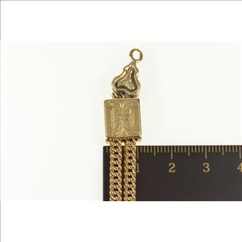 Gold Filled Ornate Victorian Pocket Watch Chain Curb Link Necklace 24