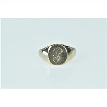 Gold Filled P Cursive Monogram Letter Initial Name Ring, Size 3.75