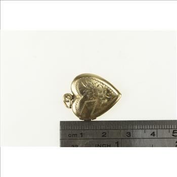 Gold Filled Puffy Engravable Heart Locket Pendant