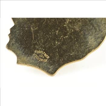 Gold Filled Retro Crosshatch Boy Profile Engravable Face Charm/Pendant