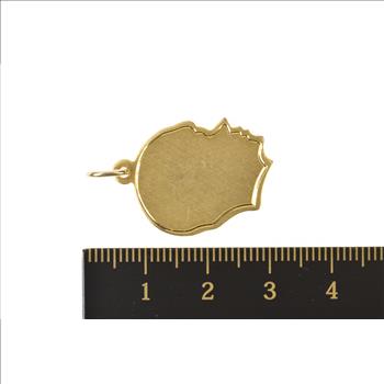 Gold Filled Retro Crosshatch Boy Profile Engravable Face Charm/Pendant