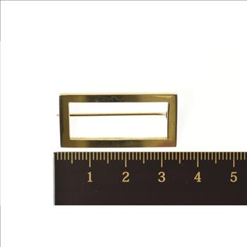 Gold Filled Simple Rectangle Squared Plain Bar Pin/Brooch