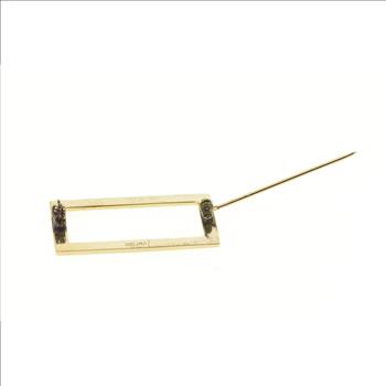 Gold Filled Simple Rectangle Squared Plain Bar Pin/Brooch