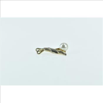 Gold Filled Two Tone Vintage Pearl Classic Simple Pendant