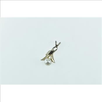 Gold Filled Two Tone Vintage Pearl Classic Simple Pendant