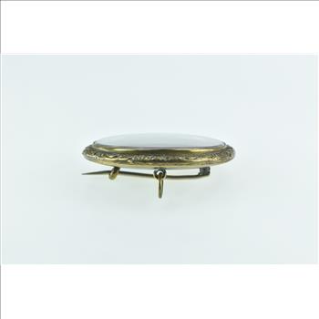 Gold Filled Victorian Elaborate Mourning Bouquet Oval Pin/Brooch