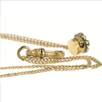 Gold Filled Victorian Opal Steampunk Pocket Watch Chain Necklace 52