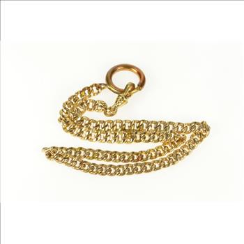 Gold Filled Victorian Ornate Curb Link Pocket Watch Chain Necklace 13.25