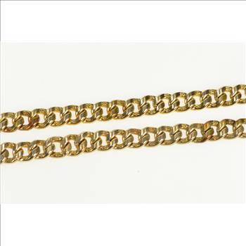 Gold Filled Victorian Ornate Curb Link Pocket Watch Chain Necklace 13.25