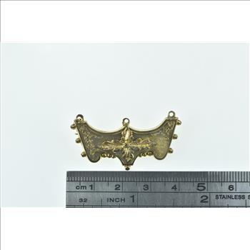 Gold Filled Victorian Ornate Elaborate Leaf Motif Charm Holder Pin/Brooch