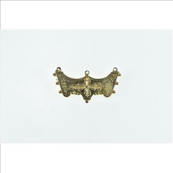 Gold Filled Victorian Ornate Elaborate Leaf Motif Charm Holder Pin/Brooch