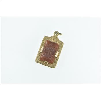 Gold Filled Victorian Reversible Onyx Carnelian Carved Pendant