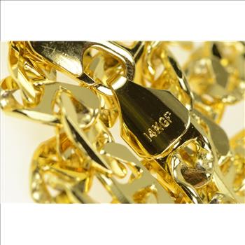 Gold Plated 7.9mm Thick Wide Anchor Link Chunky Chain Necklace 23