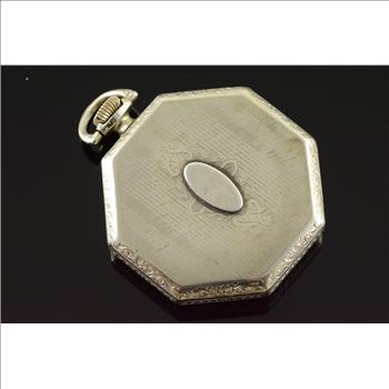 Illinois 1923 44mm Engraved Octagonal Case 17 Jewel 12s Grade 405 Pocket Watch