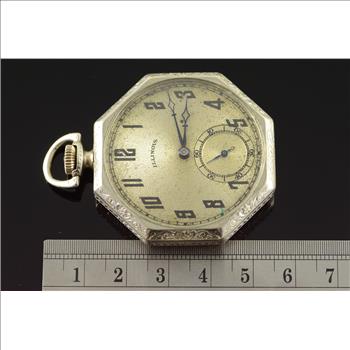 Illinois 1923 44mm Engraved Octagonal Case 17 Jewel 12s Grade 405 Pocket Watch