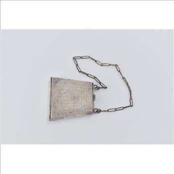 Nickel Silver Antique Art Deco Ornate Coin Purse Chain Wallet