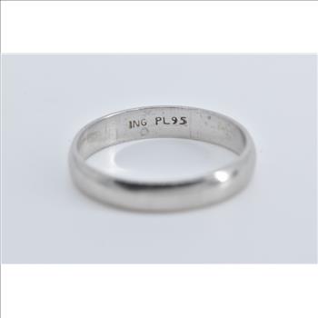 Palladium 3.7mm Rounded Classic Wedding Band Ring, Size 7.5