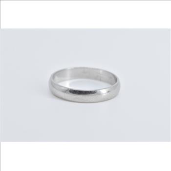 Palladium 3.7mm Rounded Classic Wedding Band Ring, Size 7.5