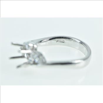 Platinum 0.24 Ctw Diamond 5.75mm Engagement Setting Ring, Size 6.5