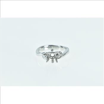 Platinum 0.24 Ctw Diamond 5.75mm Engagement Setting Ring, Size 6.5
