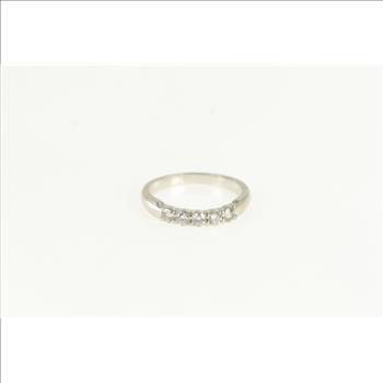 Platinum 0.35 Ctw Diamond Classic Wedding Band Ring, Size 6