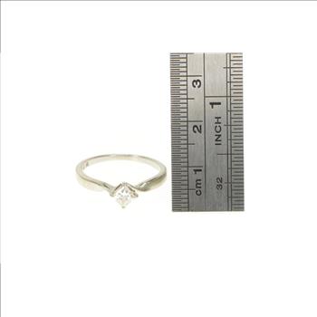 Platinum 0.36 Ct Princess Diamond Solitaire Engagement Ring, Size 6.75