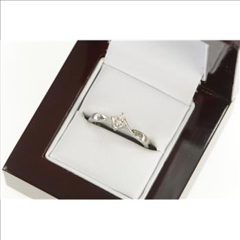 Platinum 0.36 Ct Princess Diamond Solitaire Engagement Ring, Size 6.75