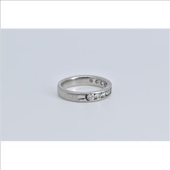 Platinum 0.50 Ctw Diamond Classic Wedding Band Ring, Size 3.75