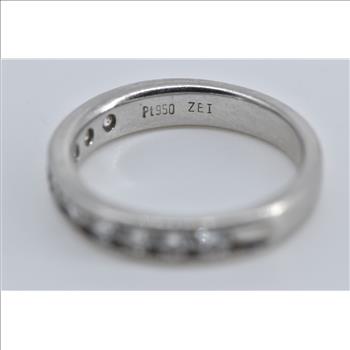 Platinum 0.50 Ctw Diamond Classic Wedding Band Ring, Size 3.75