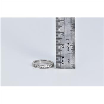Platinum 0.50 Ctw Diamond Classic Wedding Band Ring, Size 3.75