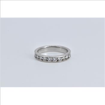 Platinum 0.50 Ctw Diamond Classic Wedding Band Ring, Size 3.75