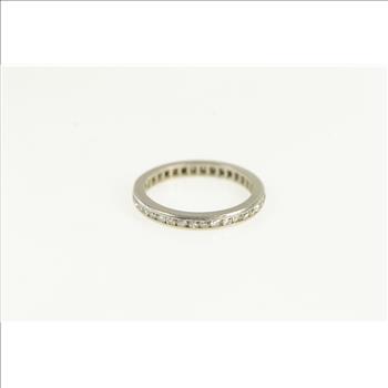 Platinum 0.50 Ctw Diamond Eternity Wedding Band Ring, Size 4.5