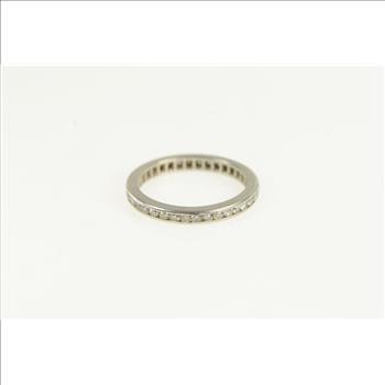 Platinum 0.50 Ctw Diamond Eternity Wedding Band Ring, Size 4.5