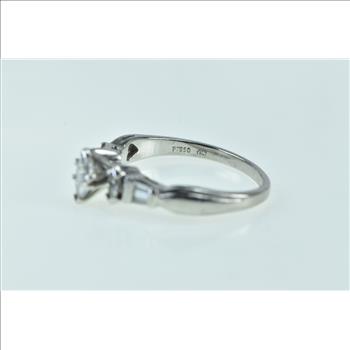 Platinum 0.50 Ctw Marquise Diamond Engagement Ring, Size 6.75