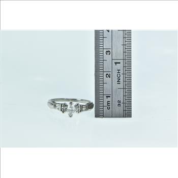 Platinum 0.50 Ctw Marquise Diamond Engagement Ring, Size 6.75