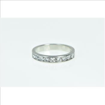 Platinum 0.54 Ctw Diamond Classic Wedding Band Ring, Size 5.5