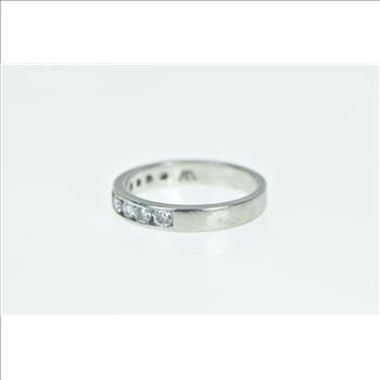 Platinum 0.54 Ctw Diamond Classic Wedding Band Ring, Size 5.5