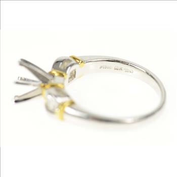 Platinum 0.59 Ctw 6.5 Diamond Engagement Setting Ring, Size 7.5